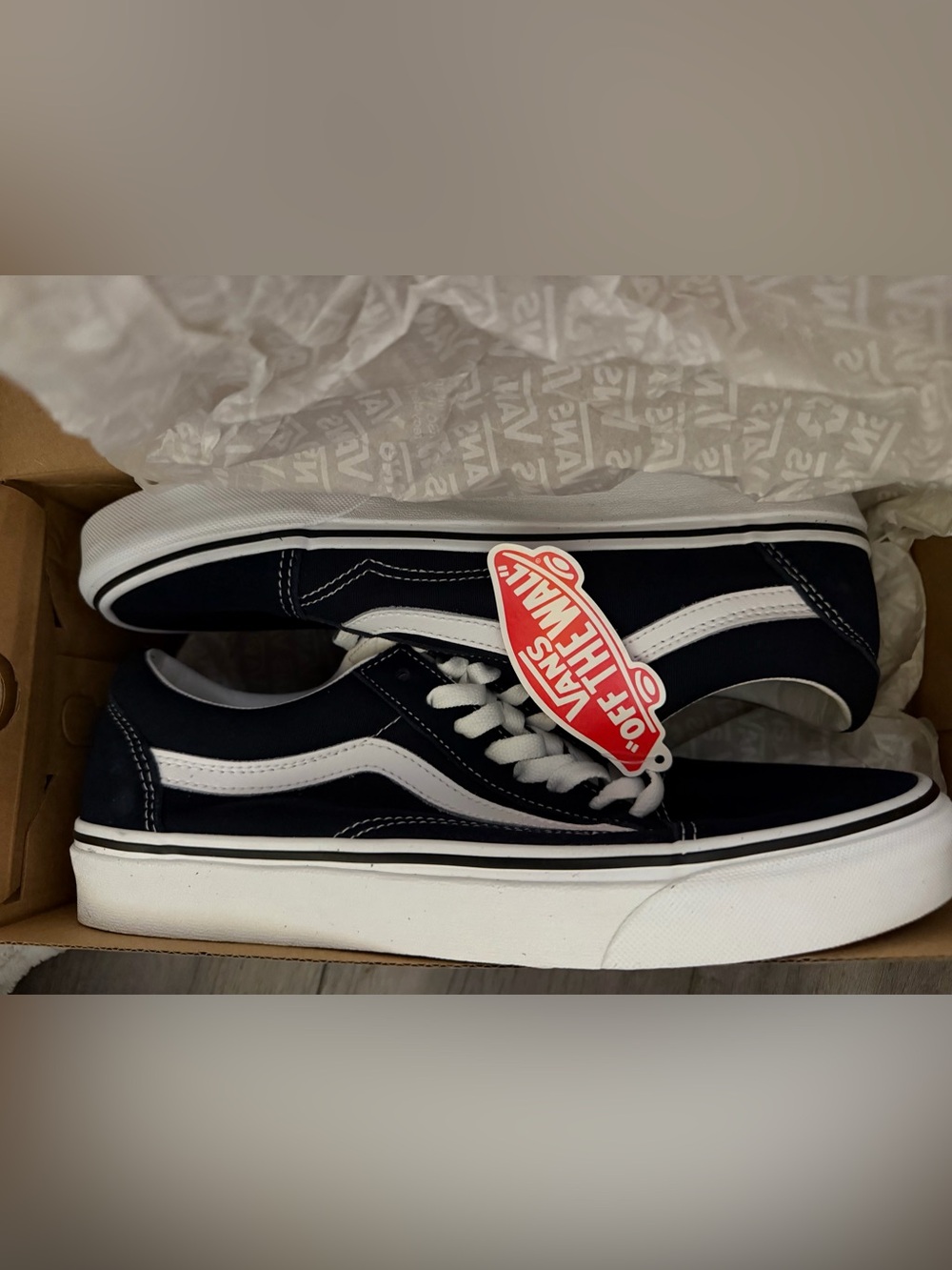 Vans Navy & White Old Skool Low Top Sneakers
